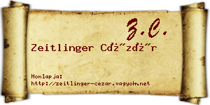 Zeitlinger Cézár névjegykártya